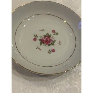 Fine China Gemini Rose FRUIT BERRY BOWL Gold Trimmed 5 5/8"x1 1/4" H